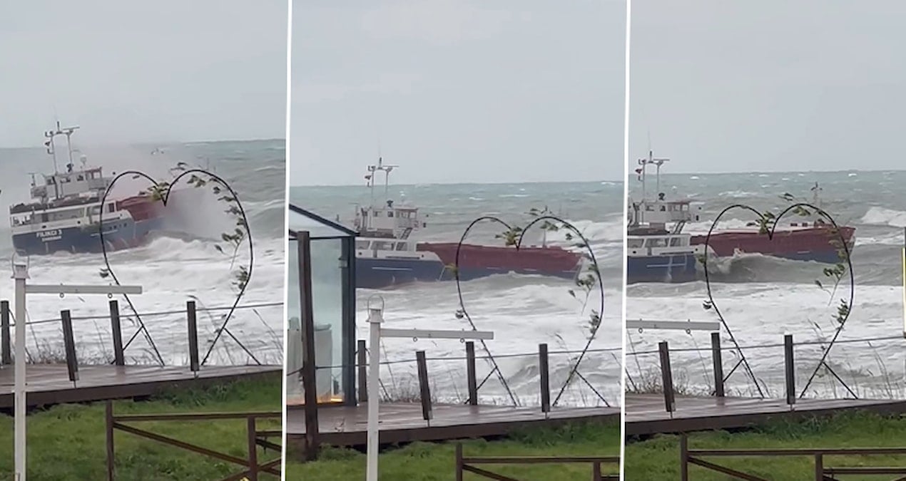 Son dakika… İstanbul’da panik anları: Gemi dev dalgalarla sürüklendi!