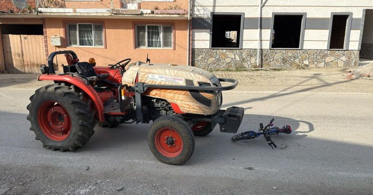 Traktör bisikletli çocuğa çarptı